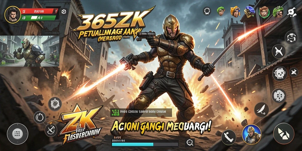 Tampilan gameplay mendebarkan dari 365ZK yang penuh aksi.
