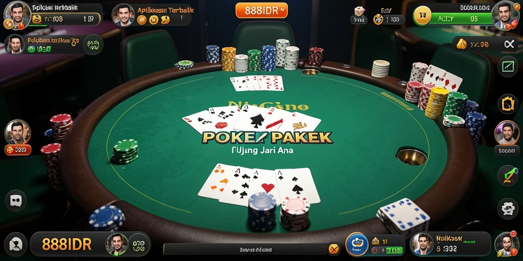 Tampilan visual dari permainan Poker yang menarik dan interaktif.