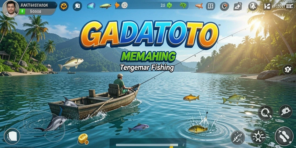 Screenshot gameplay GADAITOTO menampilkan aksi memancing yang menarik.