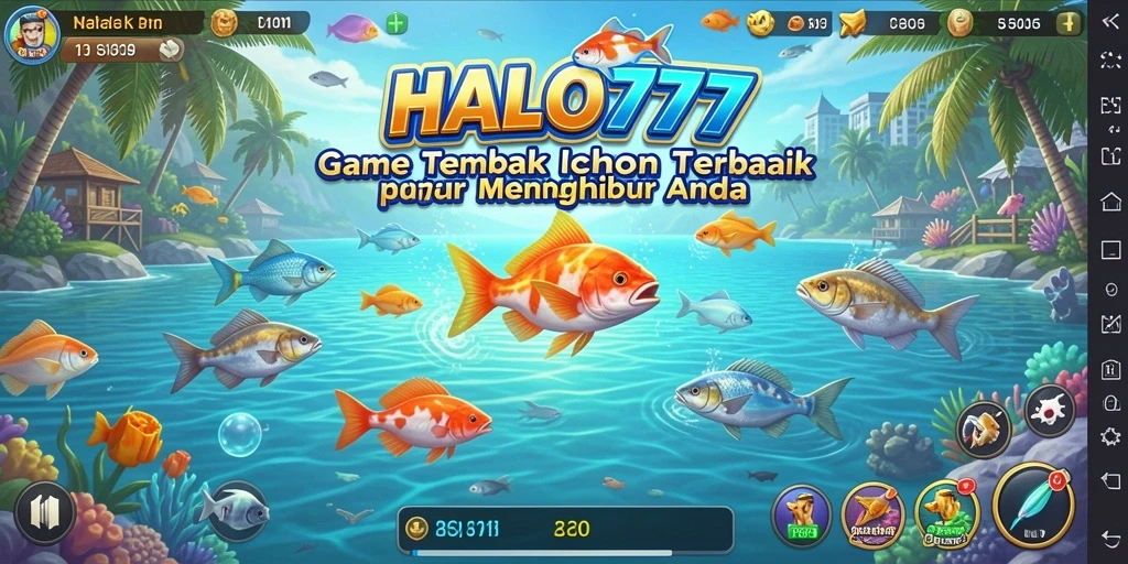 Tampilan menarik dari gameplay HALO777 saat menembak ikan.