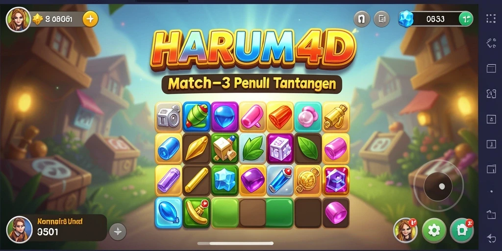 Tampilan gameplay seru dengan warna-warni cerah di HARUM4D.