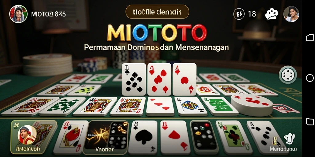 Tampilan gameplay Domino menarik dari MIOTOTO dengan pemain aktif.