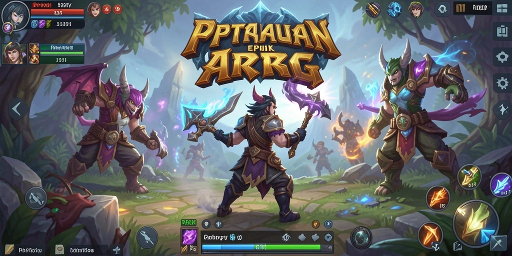 Screenshot gameplay PPRRYY yang menampilkan aksi pertarungan ARPG yang seru.