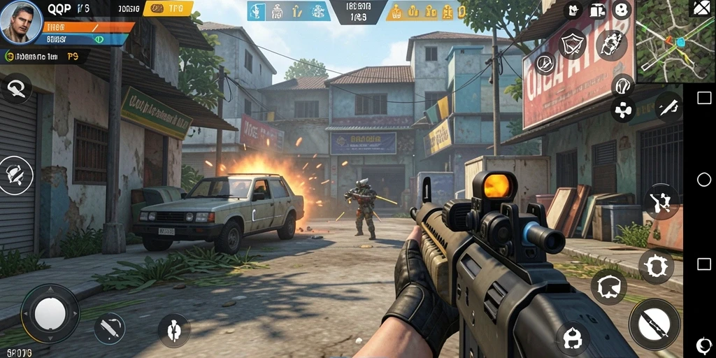 Gameplay intens <strong>QQRP</strong> dalam pertempuran TPS yang seru.