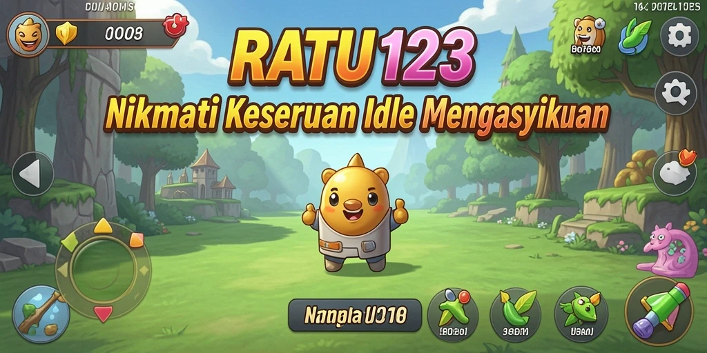Tampilan gameplay RATU123 yang menampilkan karakter dan kerajaan yang berkembang.