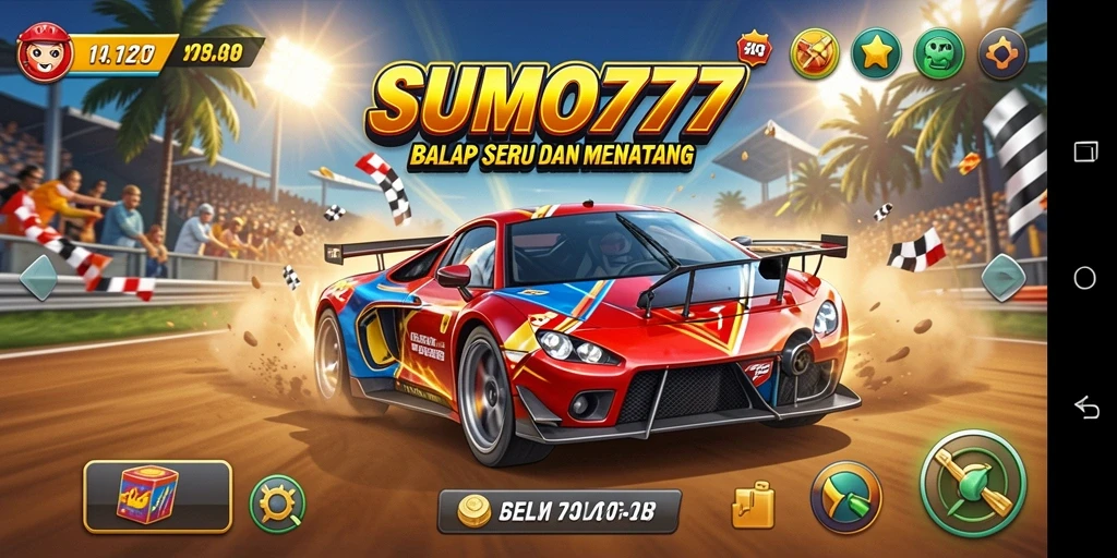 Tampilan gameplay Racing SUMO777 yang penuh aksi dan seru.