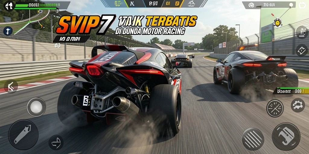 Gameplay seru SVIP7 dengan balapan motor yang mendebarkan.