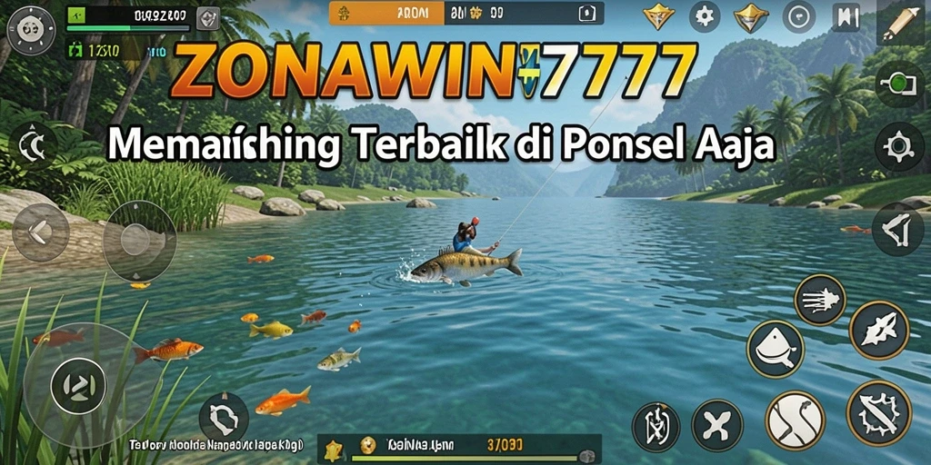 Tampilan gameplay ZONAWIN777 dengan ikan berwarna-warni dan pemandangan laut yang indah.